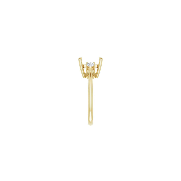 14K Yellow Gold 9 x 9 mm Asscher 1/4 CTW Lab-Grown Diamond Semi-Set Engagement Ring