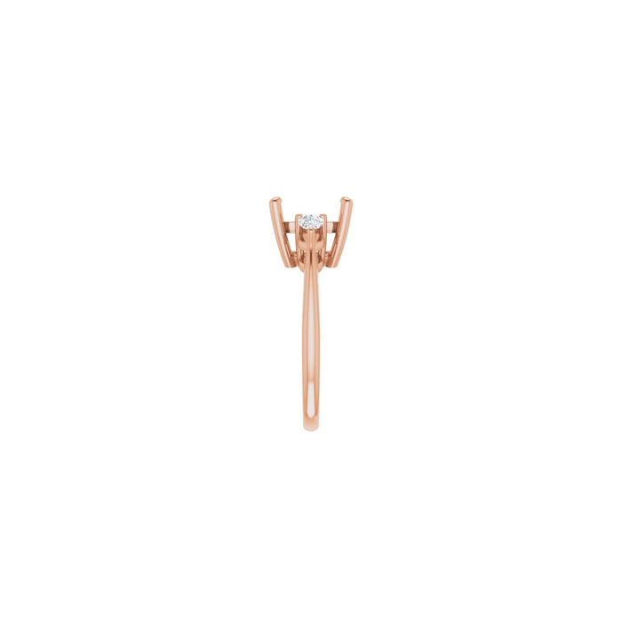 14K Rose Gold 9 x 9 mm Asscher 1/4 CTW Lab-Grown Diamond Semi-Set Engagement Ring