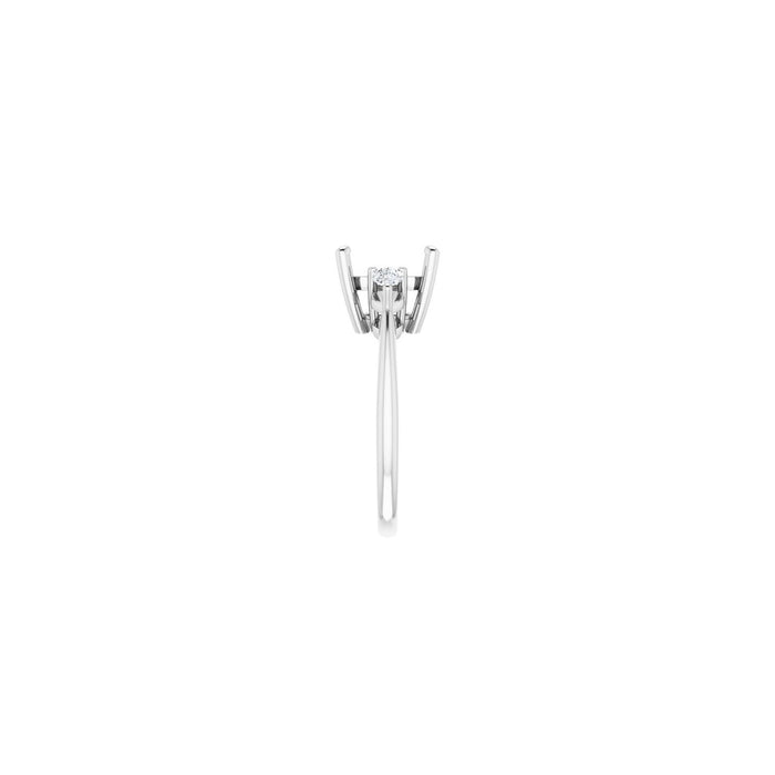 14K White Gold 9 x 9 mm Asscher 1/4 CTW Lab-Grown Diamond Semi-Set Engagement Ring
