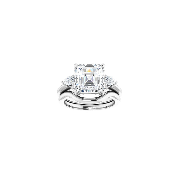 Platinum 9 x 9 mm Asscher 1/4 CTW Lab-Grown Diamond Semi-Set Engagement Ring