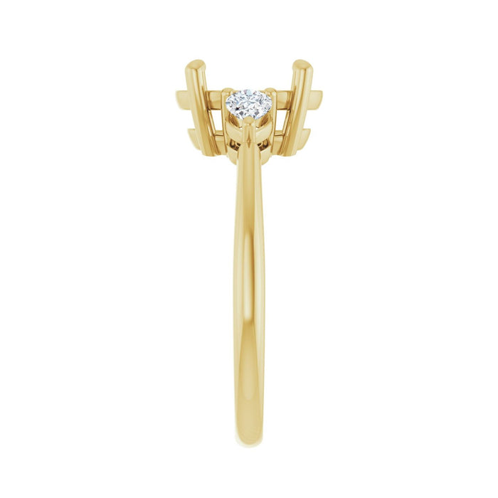 14K Yellow Gold 10 x 8 mm Oval 1/4 CTW Lab-Grown Diamond Semi-Set Engagement Ring