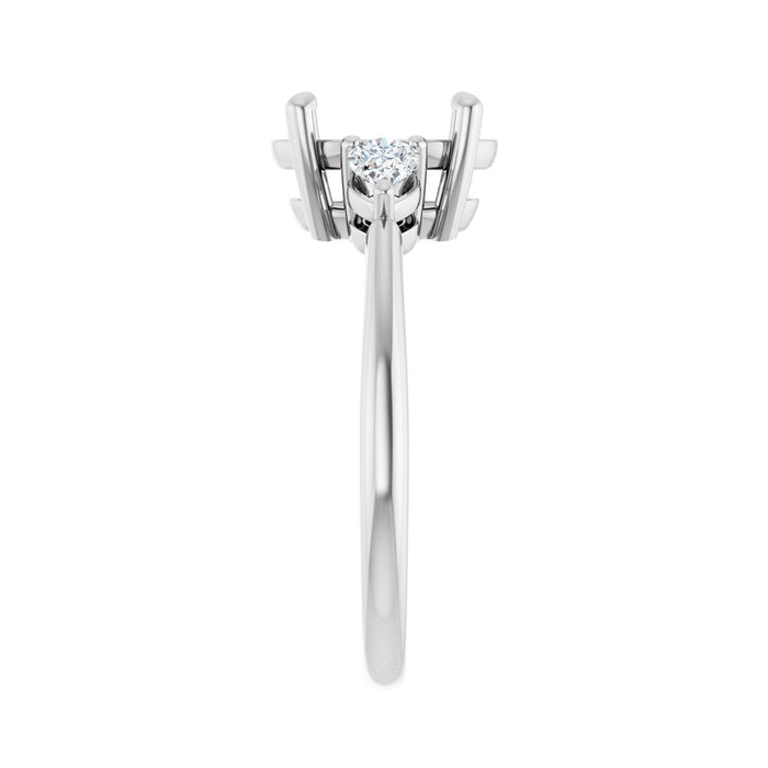 Platinum 10 x 8 mm Oval 1/4 CTW Lab-Grown Diamond Semi-Set Engagement Ring