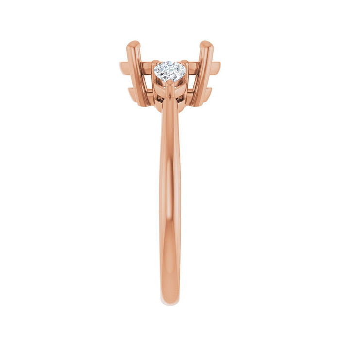 14K Rose Gold 10 x 8 mm Oval 1/4 CTW Lab-Grown Diamond Semi-Set Engagement Ring