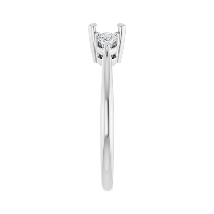 Platinum 5 x 5 mm Cushion 1/4 CTW Lab-Grown Diamond Semi-Set Engagement Ring