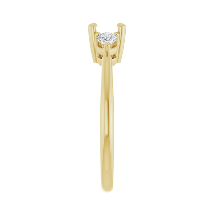 14K Yellow Gold 5 x 5 mm Cushion 1/4 CTW Lab-Grown Diamond Semi-Set Engagement Ring