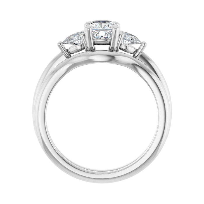 14K White Gold 5 x 5 mm Cushion 1/4 CTW Lab-Grown Diamond Semi-Set Engagement Ring