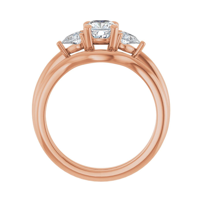 14K Rose Gold 5 x 5 mm Cushion 1/4 CTW Lab-Grown Diamond Semi-Set Engagement Ring