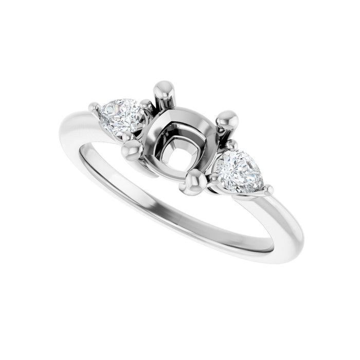 Platinum 6 x 6 mm Cushion 1/4 CTW Lab-Grown Diamond Semi-Set Engagement Ring