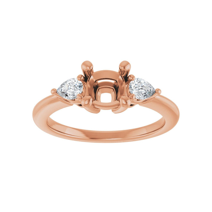 14K Rose Gold 6 x 6 mm Cushion 1/4 CTW Lab-Grown Diamond Semi-Set Engagement Ring