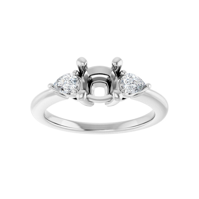 Platinum 6 x 6 mm Cushion 1/4 CTW Lab-Grown Diamond Semi-Set Engagement Ring