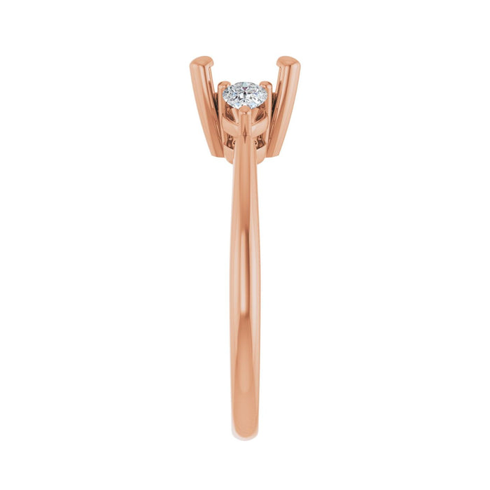 14K Rose Gold 7 x 7 mm Cushion 1/4 CTW Lab-Grown Diamond Semi-Set Engagement Ring
