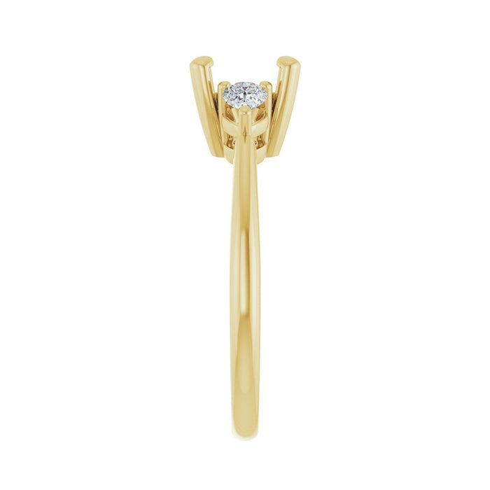 14K Yellow Gold 7 x 7 mm Cushion 1/4 CTW Lab-Grown Diamond Semi-Set Engagement Ring