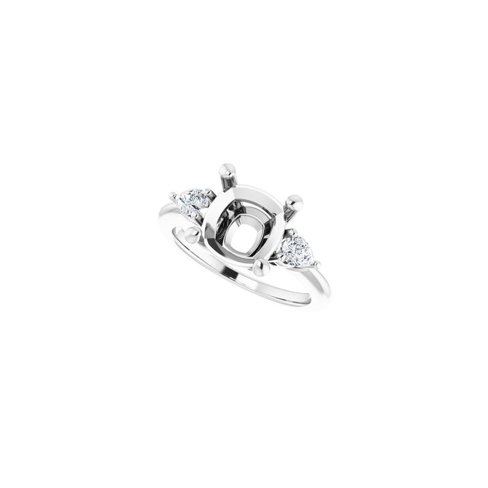Platinum 9 x 9 mm Cushion 1/4 CTW Lab-Grown Diamond Semi-Set Engagement Ring