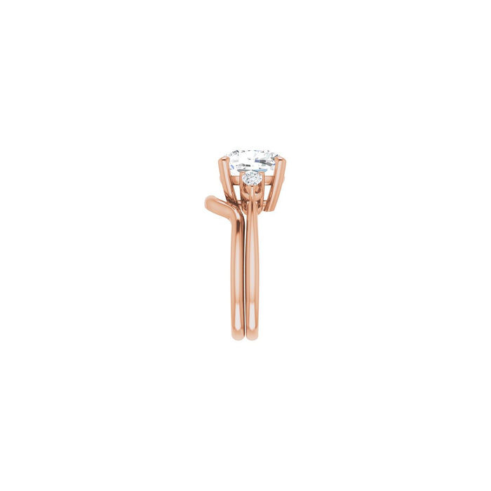 14K Rose Gold 10 x 10 mm Cushion 1/4 CTW Lab-Grown Diamond Semi-Set Engagement Ring