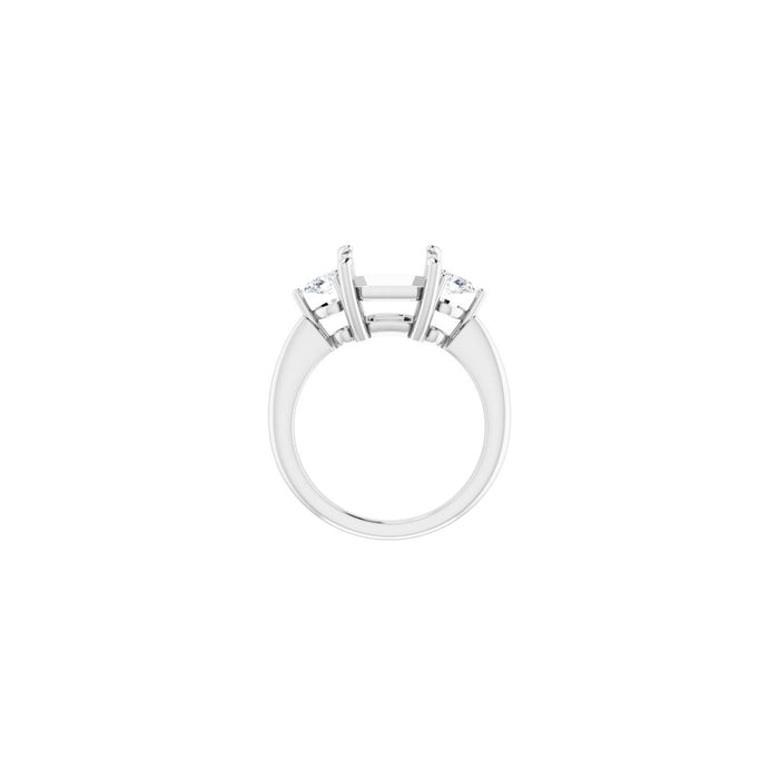 14K White Gold 9 x 9 mm Asscher 1/4 CTW Lab-Grown Diamond Semi-Set Engagement Ring