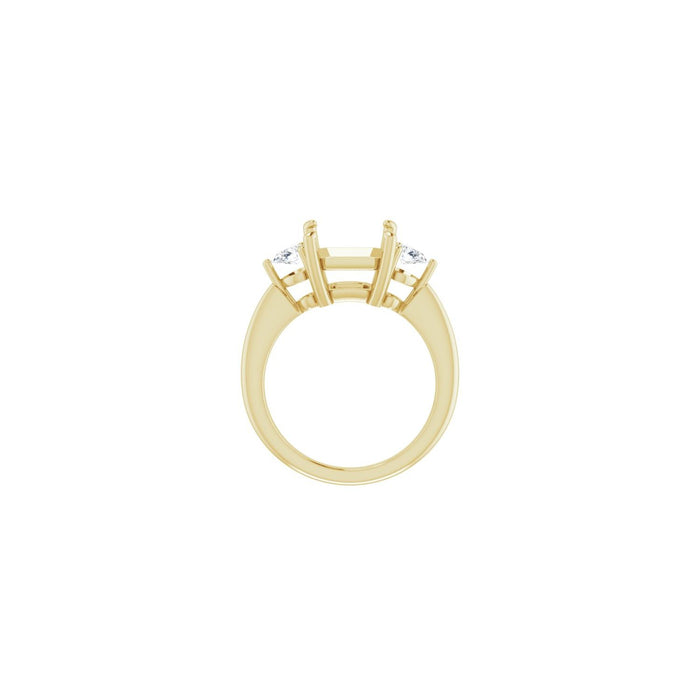 14K Yellow Gold 9 x 9 mm Asscher 1/4 CTW Lab-Grown Diamond Semi-Set Engagement Ring