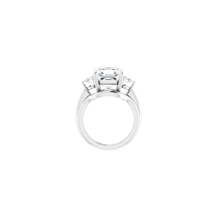 Platinum 10 x 10 mm Asscher 1/4 CTW Lab-Grown Diamond Semi-Set Engagement Ring