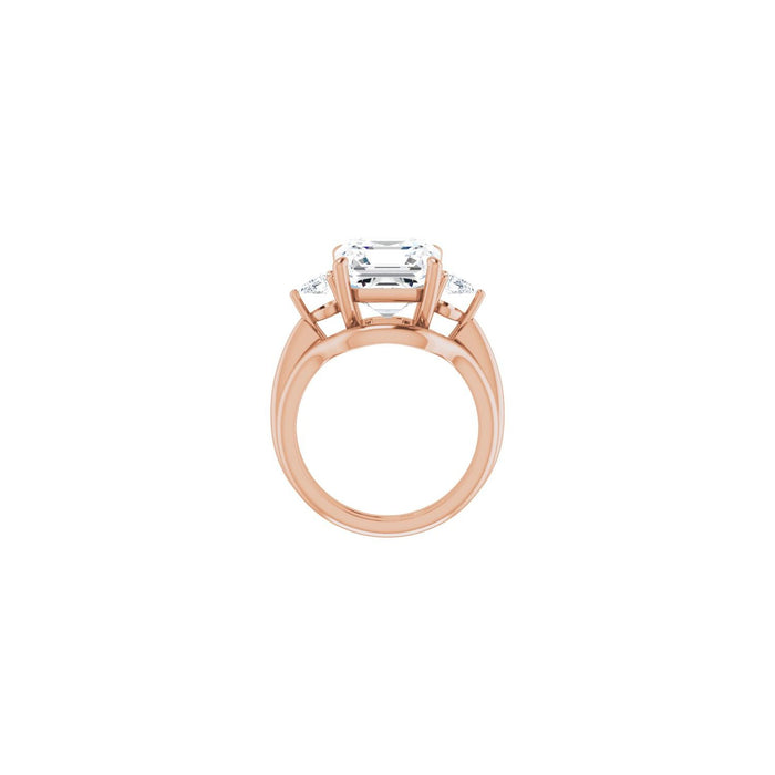 14K Rose Gold 10 x 10 mm Asscher 1/4 CTW Lab-Grown Diamond Semi-Set Engagement Ring