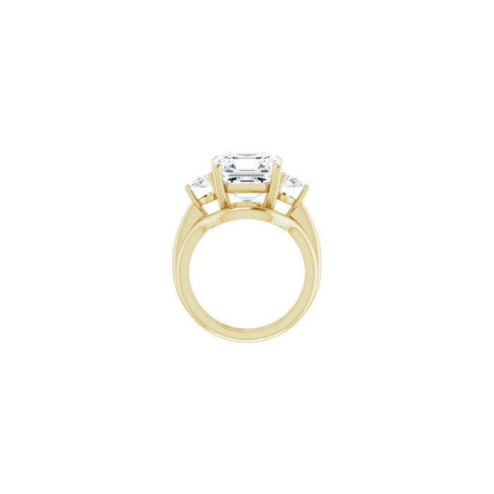 14K Yellow Gold 10 x 10 mm Asscher 1/4 CTW Lab-Grown Diamond Semi-Set Engagement Ring
