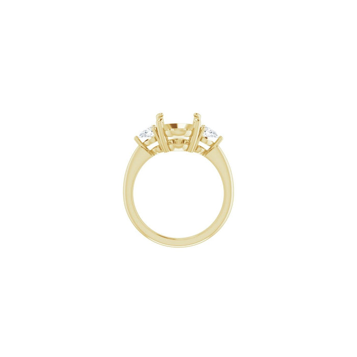 14K Yellow Gold 11 x 9 mm Oval 1/4 CTW Lab-Grown Diamond Semi-Set Engagement Ring