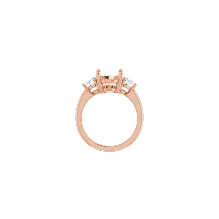 14K Rose Gold 11 x 9 mm Oval 1/4 CTW Lab-Grown Diamond Semi-Set Engagement Ring