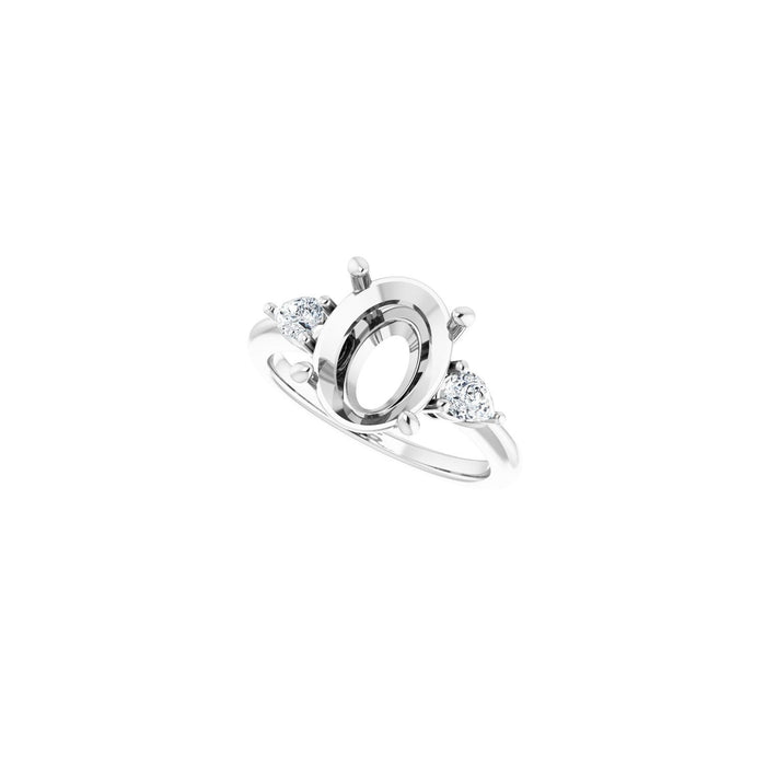 Platinum 11 x 9 mm Oval 1/4 CTW Lab-Grown Diamond Semi-Set Engagement Ring