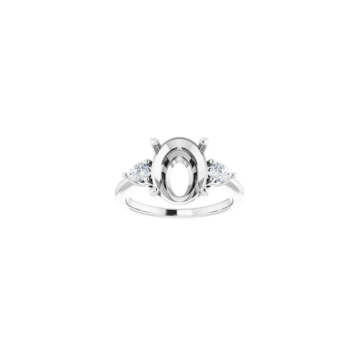Platinum 11 x 9 mm Oval 1/4 CTW Lab-Grown Diamond Semi-Set Engagement Ring
