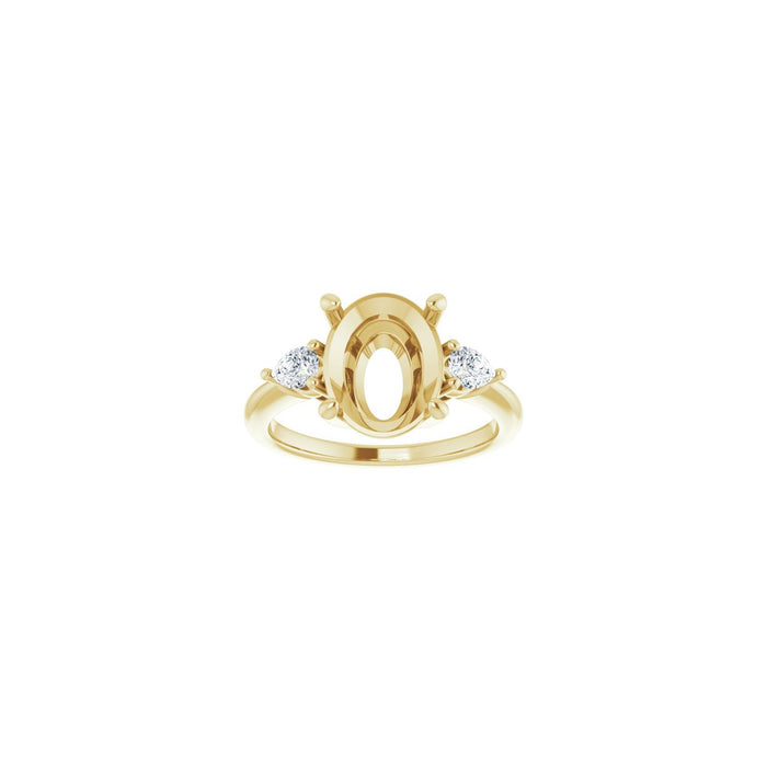 14K Yellow Gold 11 x 9 mm Oval 1/4 CTW Lab-Grown Diamond Semi-Set Engagement Ring
