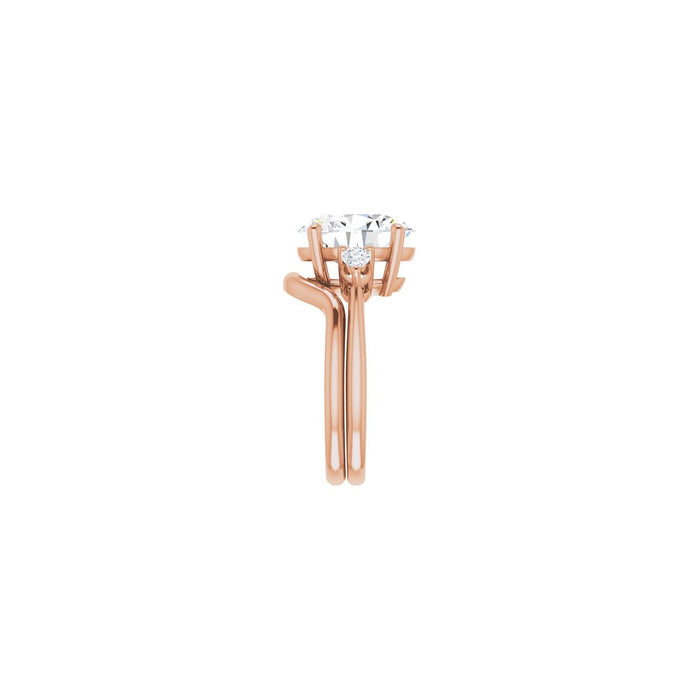 14K Rose Gold 12 x 10 mm Oval 1/4 CTW Lab-Grown Diamond Semi-Set Engagement Ring