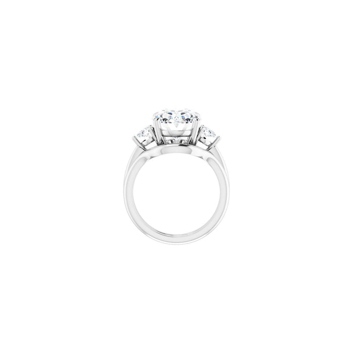 Platinum 12 x 10 mm Oval 1/4 CTW Lab-Grown Diamond Semi-Set Engagement Ring