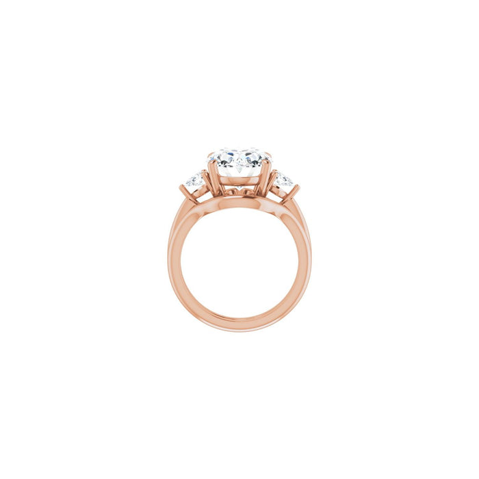 14K Rose Gold 12 x 10 mm Oval 1/4 CTW Lab-Grown Diamond Semi-Set Engagement Ring