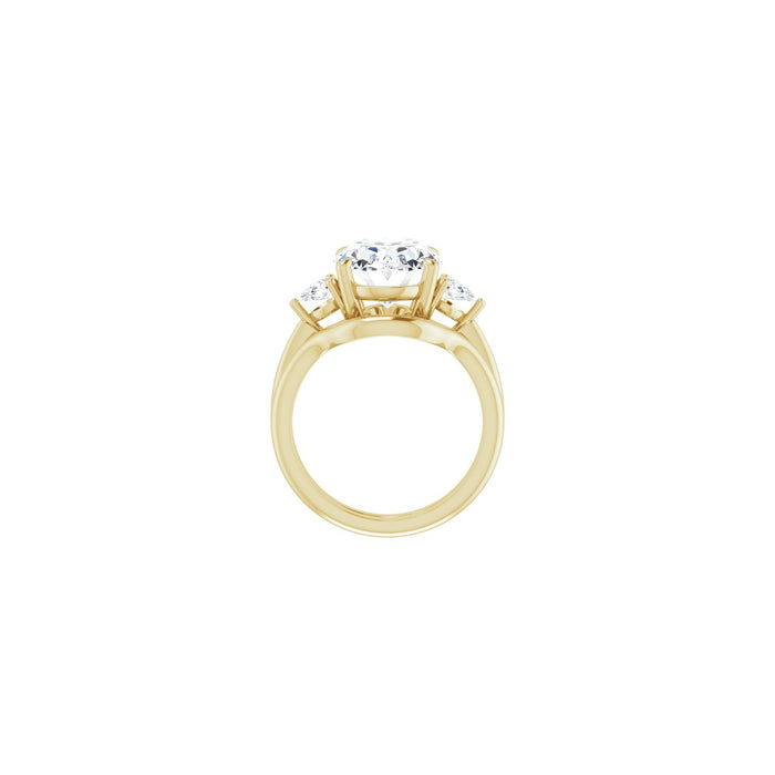 14K Yellow Gold 12 x 10 mm Oval 1/4 CTW Lab-Grown Diamond Semi-Set Engagement Ring