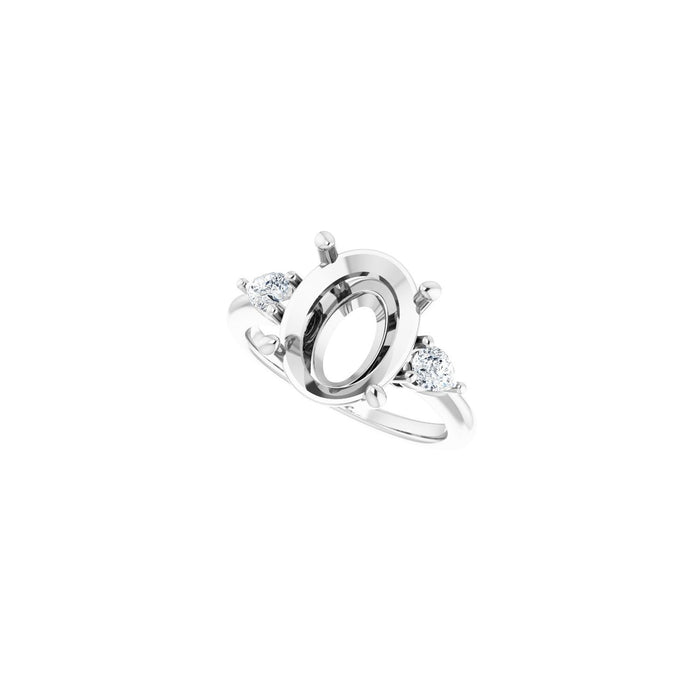 Platinum 12 x 10 mm Oval 1/4 CTW Lab-Grown Diamond Semi-Set Engagement Ring