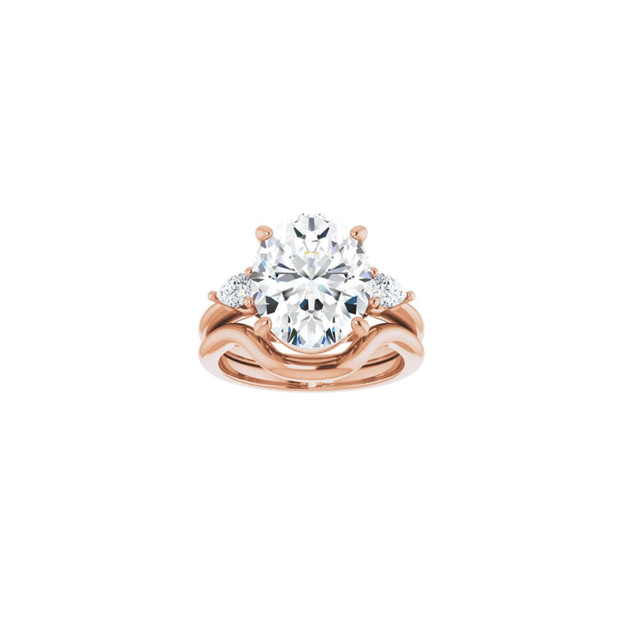 14K Rose Gold 12 x 10 mm Oval 1/4 CTW Lab-Grown Diamond Semi-Set Engagement Ring