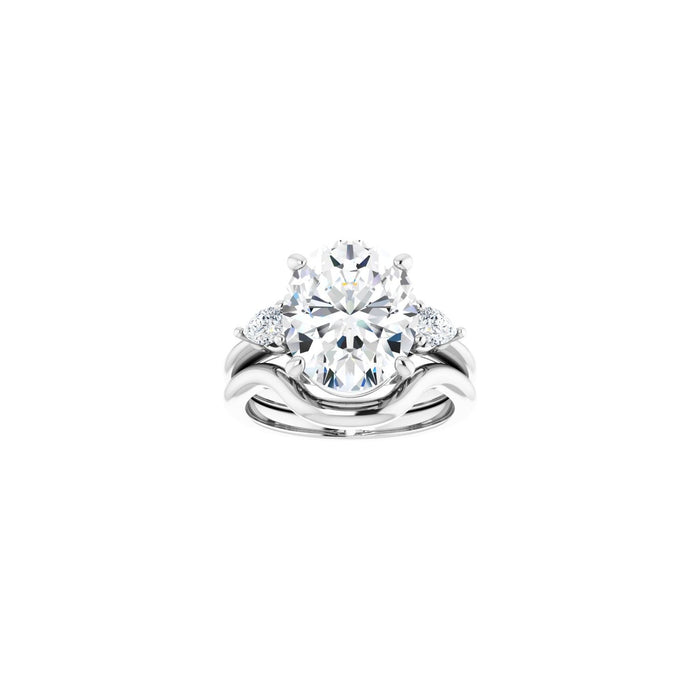Platinum 12 x 10 mm Oval 1/4 CTW Lab-Grown Diamond Semi-Set Engagement Ring