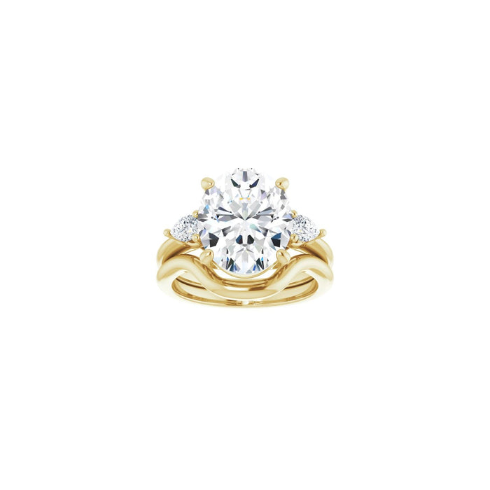14K Yellow Gold 12 x 10 mm Oval 1/4 CTW Lab-Grown Diamond Semi-Set Engagement Ring