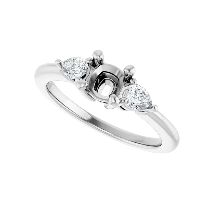Platinum 5 x 5 mm Cushion 1/4 CTW Lab-Grown Diamond Semi-Set Engagement Ring