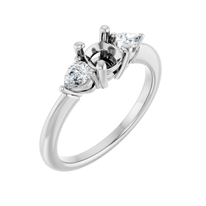 Platinum 5 x 5 mm Cushion 1/4 CTW Lab-Grown Diamond Semi-Set Engagement Ring
