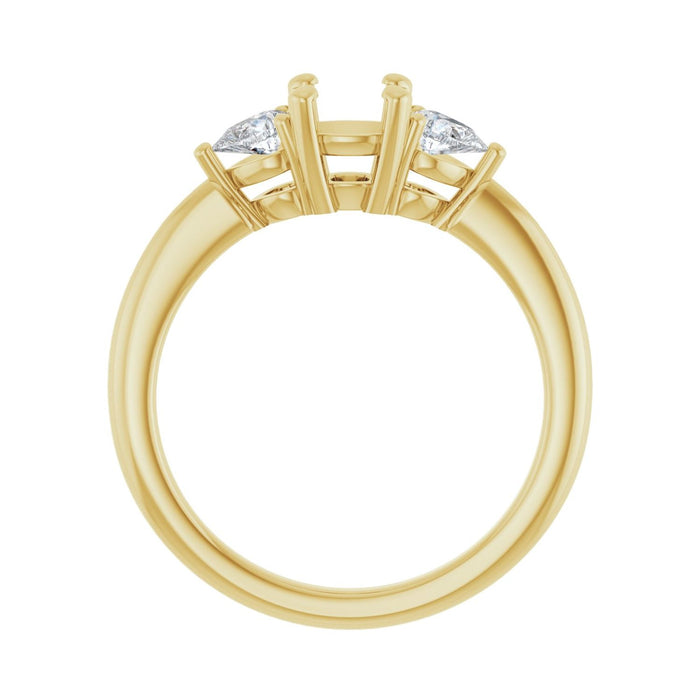 14K Yellow Gold 5 x 5 mm Cushion 1/4 CTW Lab-Grown Diamond Semi-Set Engagement Ring