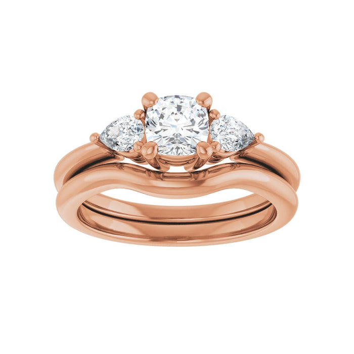 14K Rose Gold 5 x 5 mm Cushion 1/4 CTW Lab-Grown Diamond Semi-Set Engagement Ring