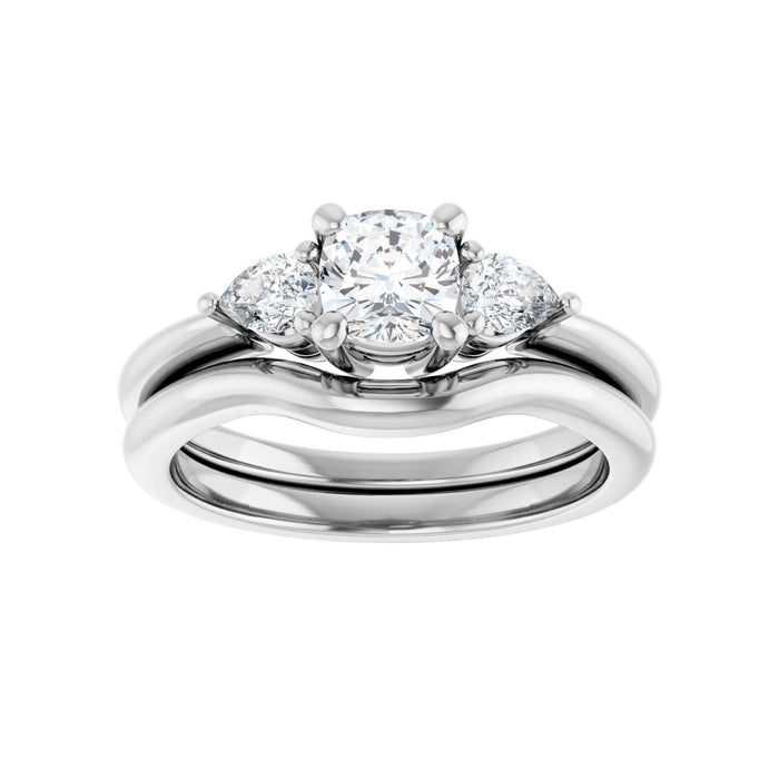 14K White Gold 5 x 5 mm Cushion 1/4 CTW Lab-Grown Diamond Semi-Set Engagement Ring