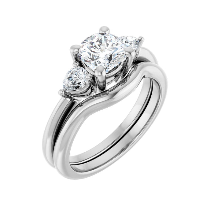 Platinum 6 x 6 mm Cushion 1/4 CTW Lab-Grown Diamond Semi-Set Engagement Ring