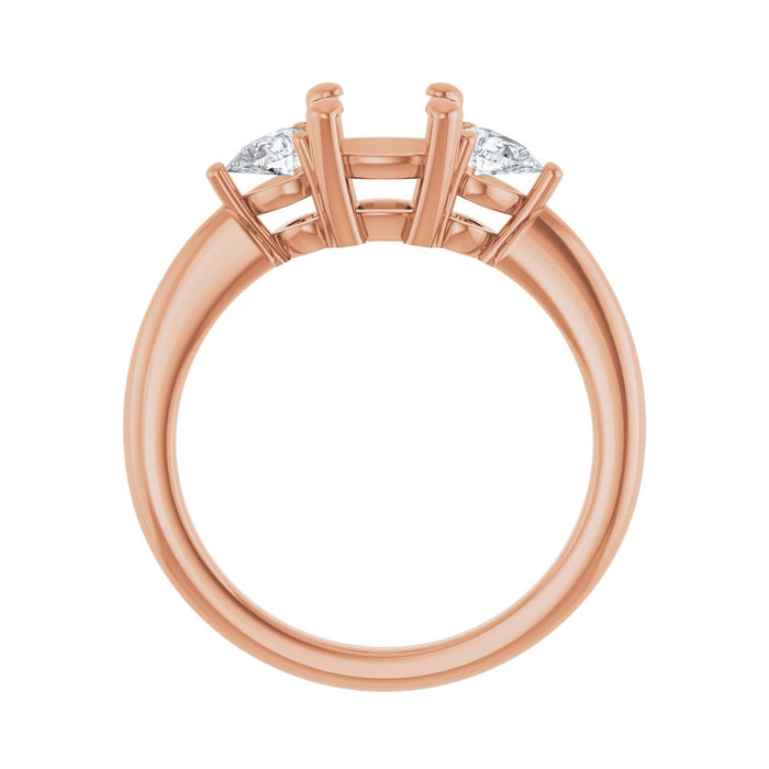 14K Rose Gold 6 x 6 mm Cushion 1/4 CTW Lab-Grown Diamond Semi-Set Engagement Ring