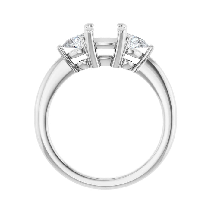 Platinum 6 x 6 mm Cushion 1/4 CTW Lab-Grown Diamond Semi-Set Engagement Ring