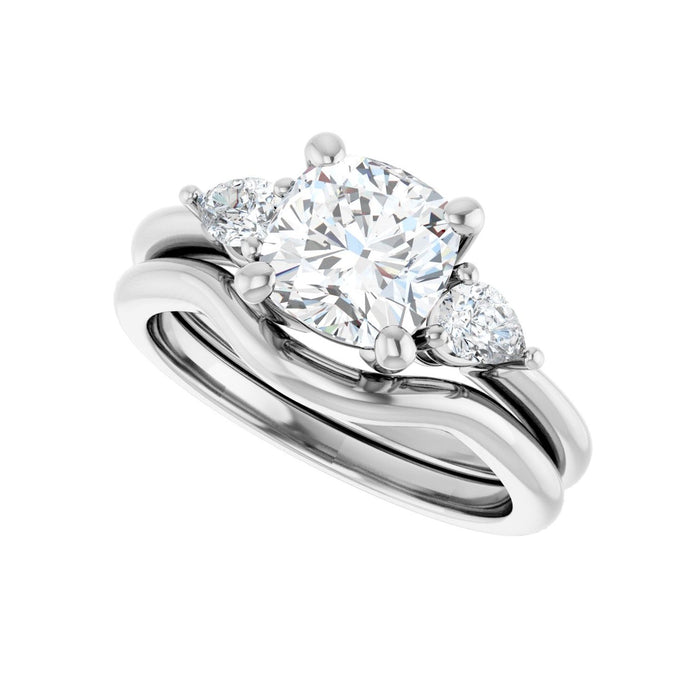 14K White Gold 7 x 7 mm Cushion 1/4 CTW Lab-Grown Diamond Semi-Set Engagement Ring