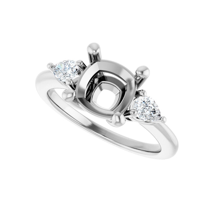 14K White Gold 8 x 8 mm Cushion 1/4 CTW Lab-Grown Diamond Semi-Set Engagement Ring