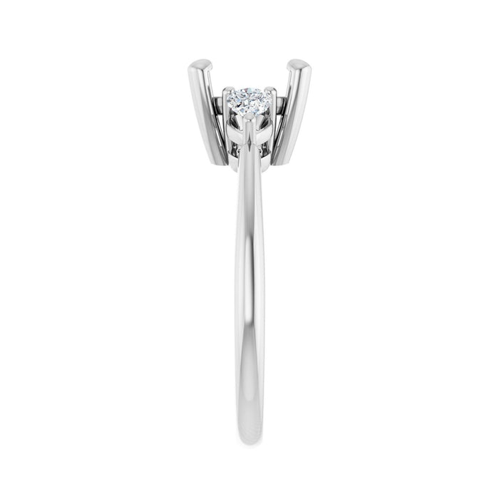 Platinum 8 x 8 mm Cushion 1/4 CTW Lab-Grown Diamond Semi-Set Engagement Ring