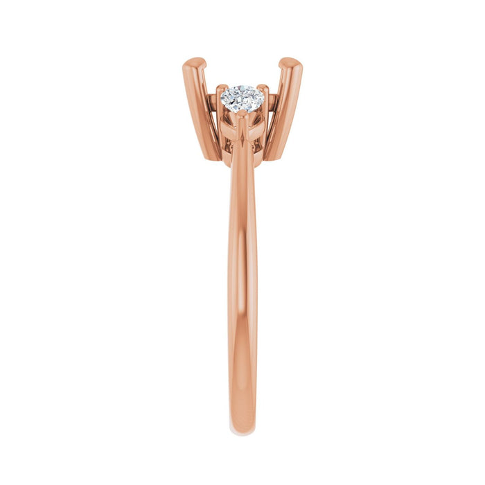 14K Rose Gold 8 x 8 mm Cushion 1/4 CTW Lab-Grown Diamond Semi-Set Engagement Ring