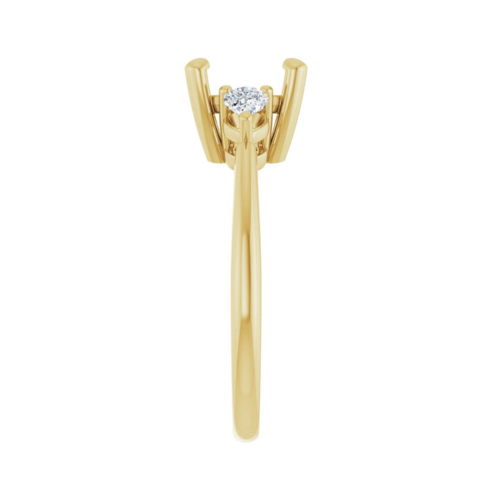14K Yellow Gold 8 x 8 mm Cushion 1/4 CTW Lab-Grown Diamond Semi-Set Engagement Ring
