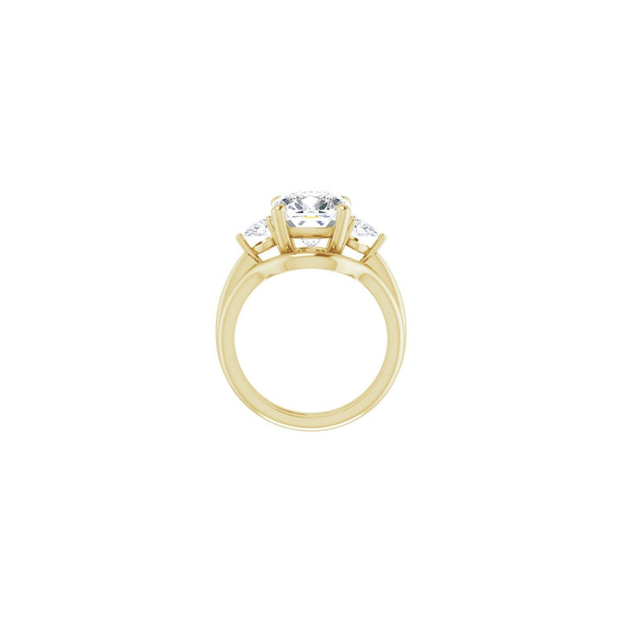 14K Yellow Gold 9 x 9 mm Cushion 1/4 CTW Lab-Grown Diamond Semi-Set Engagement Ring